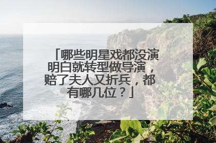 哪些明星戏都没演明白就转型做导演，赔了夫人又折兵，都有哪几位？