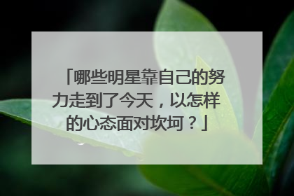 哪些明星靠自己的努力走到了今天,以怎样的心态面对坎坷?