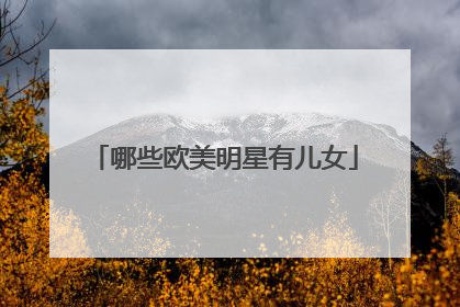 哪些欧美明星有儿女