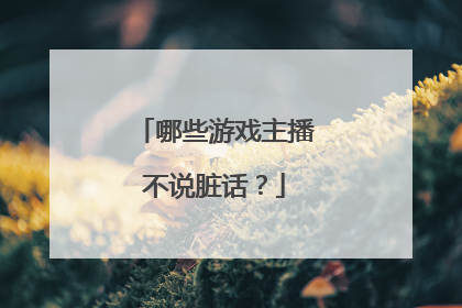哪些游戏主播不说脏话?