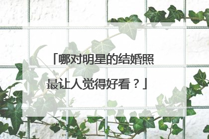 哪对明星的结婚照最让人觉得好看?