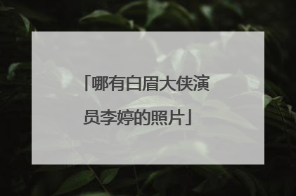 哪有白眉大侠演员李婷的照片