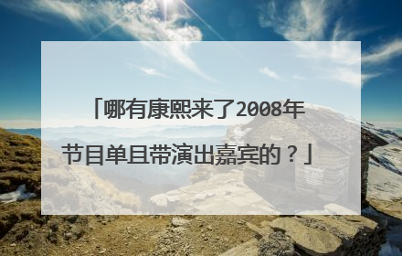 哪有康熙来了2008年节目单且带演出嘉宾的?