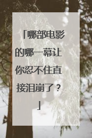 哪部电影的哪一幕让你忍不住直接泪崩了？