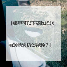 哪里可以下载陈晓赵丽颖新浪访谈视频？