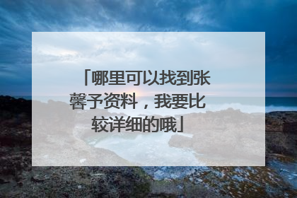 哪里可以找到张馨予资料，我要比较详细的哦