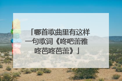 哪首歌曲里有这样一句歌词《咚吧蕾雅咚芭咚芭蕾》