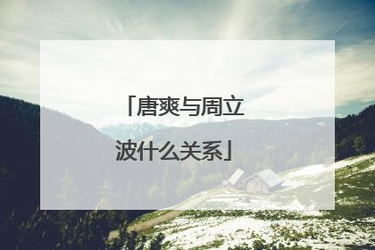 唐爽与周立波什么关系