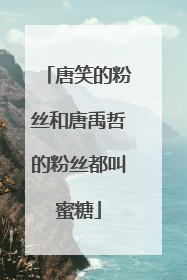 唐笑的粉丝和唐禹哲的粉丝都叫蜜糖