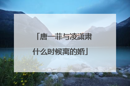 唐一菲与凌潇肃什么时候离的婚