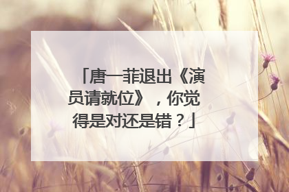 唐一菲退出《演员请就位》，你觉得是对还是错？