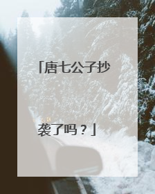 唐七公子抄袭了吗?