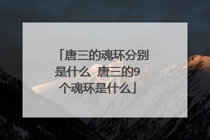唐三的魂环分别是什么 唐三的9个魂环是什么