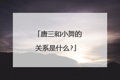 唐三和小舞的关系是什么?