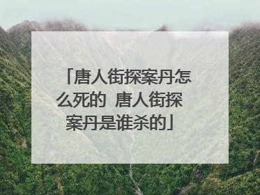 唐人街探案丹怎么死的 唐人街探案丹是谁杀的