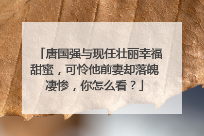 唐国强与现任壮丽幸福甜蜜，可怜他前妻却落魄凄惨，你怎么看？