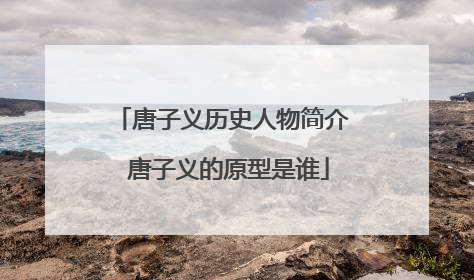 唐子义历史人物简介 唐子义的原型是谁