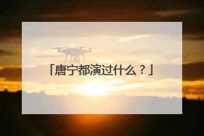 唐宁都演过什么?