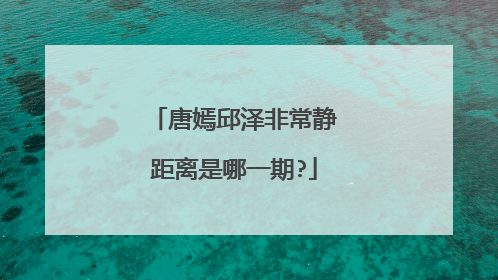 唐嫣邱泽非常静距离是哪一期?