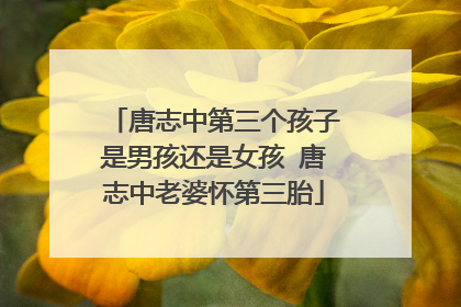 唐志中第三个孩子是男孩还是女孩 唐志中老婆怀第三胎