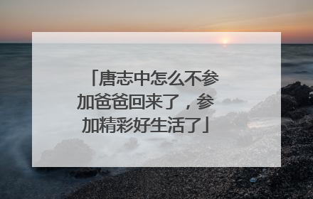 唐志中怎么不参加爸爸回来了,参加精彩好生活了