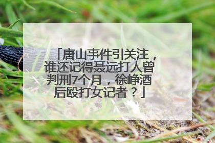 唐山事件引关注，谁还记得聂远打人曾判刑7个月，徐峥酒后殴打女记者？