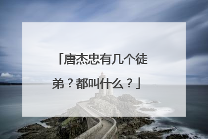 唐杰忠有几个徒弟？都叫什么？