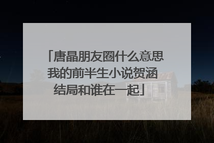 唐晶朋友圈什么意思 我的前半生小说贺涵结局和谁在一起