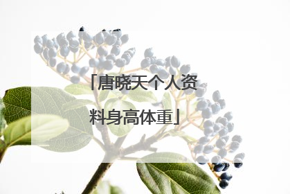 唐晓天个人资料身高体重