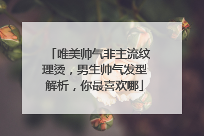 唯美帅气非主流纹理烫,男生帅气发型解析,你最喜欢哪