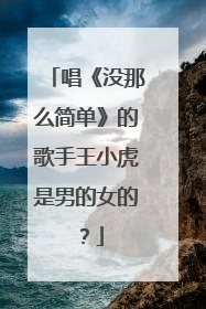 唱《没那么简单》的歌手王小虎是男的女的？