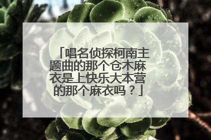 唱名侦探柯南主题曲的那个仓木麻衣是上快乐大本营的那个麻衣吗?