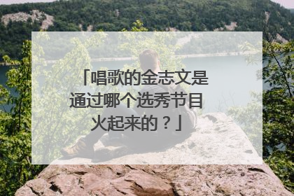 唱歌的金志文是通过哪个选秀节目火起来的?