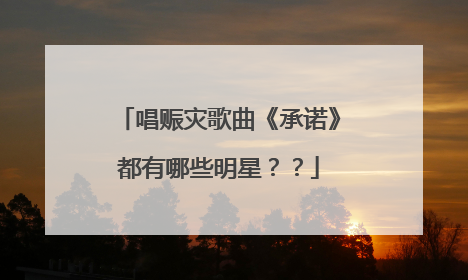 唱赈灾歌曲《承诺》都有哪些明星??