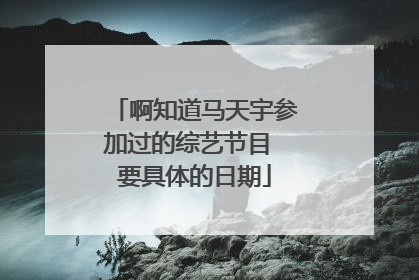 啊知道马天宇参加过的综艺节目 要具体的日期