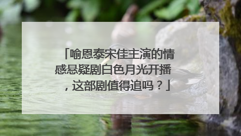 喻恩泰宋佳主演的情感悬疑剧白色月光开播，这部剧值得追吗？