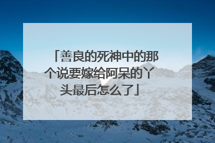 善良的死神中的那个说要嫁给阿呆的丫头最后怎么了