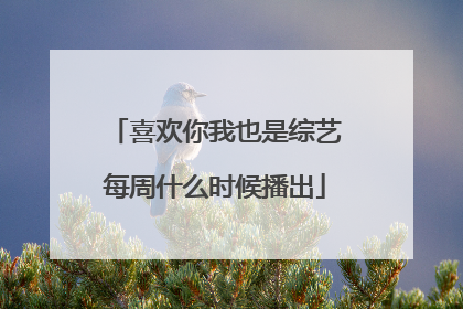 喜欢你我也是综艺每周什么时候播出