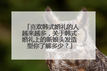 喜欢韩式婚礼的人越来越多，关于韩式婚礼上的新娘头发造型你了解多少？