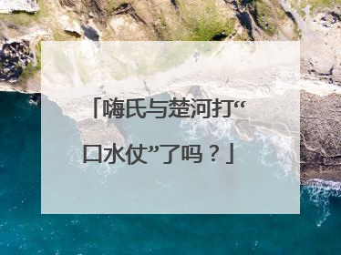 嗨氏与楚河打“口水仗”了吗?