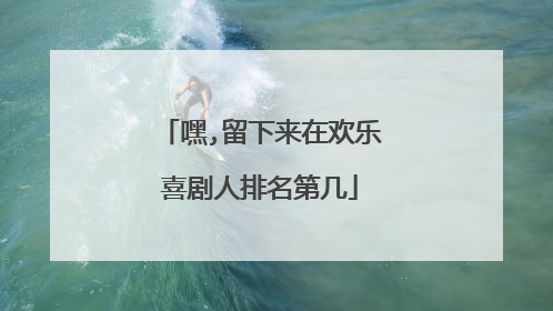 嘿,留下来在欢乐喜剧人排名第几