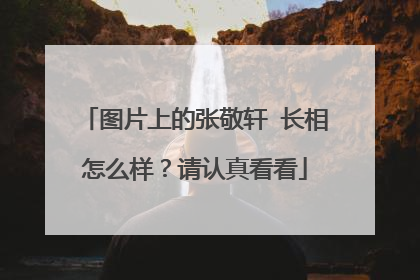 图片上的张敬轩 长相怎么样？请认真看看