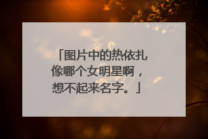 图片中的热依扎像哪个女明星啊,想不起来名字。