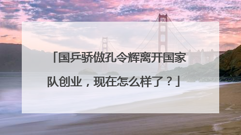 国乒骄傲孔令辉离开国家队创业,现在怎么样了?