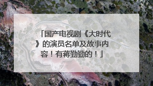 国产电视剧《大时代》的演员名单及故事内容!有蒋勤勤的!