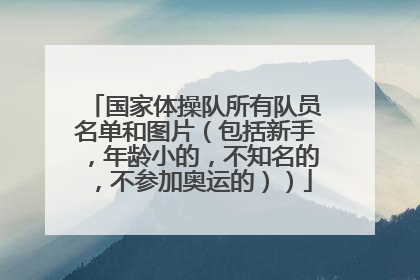 国家体操队所有队员名单和图片(包括新手,年龄小的,不知名的,不参加奥运的))