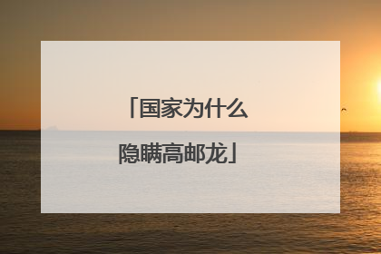 国家为什么隐瞒高邮龙