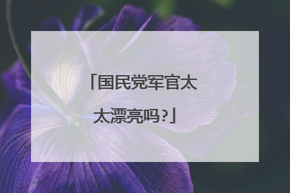 国民党军官太太漂亮吗?