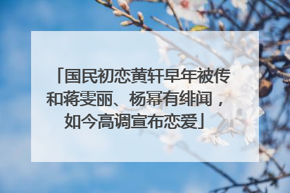 国民初恋黄轩早年被传和蒋雯丽、杨幂有绯闻,如今高调宣布恋爱