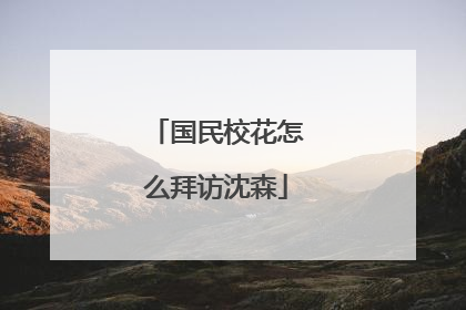 国民校花怎么拜访沈森